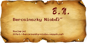 Bercsinszky Niobé névjegykártya
